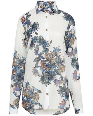 Amir Slama Floral-Print Shirt - Blue