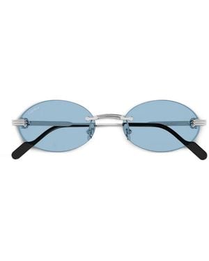 Cartier Lunettes De Soleil À Monture Ronde - Blue