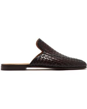 Magnanni Woven Leather Mules - Brown