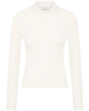 The Upside Cruz Ribbed-Knit Polo Shirt - White