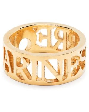 Marine Serre Logo Cut-Out Polished Ring - Metallic