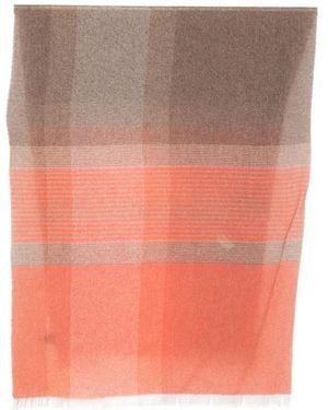 D'Aniello Check Frayed Scarf - Pink