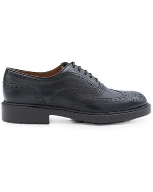 Doucal's Brogue-Detail Leather Lace-Up Shoes - Gray