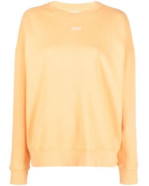 Autry Logo-Print Cotton Sweatshirt - Yellow