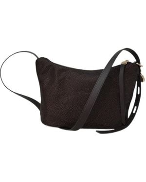Borbonese Opthytis-Print Shoulder Bag - Black
