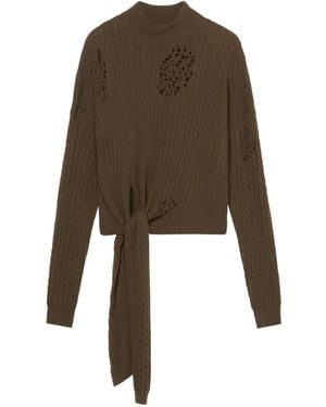 Blumarine Tie-Detail Sweater - Green