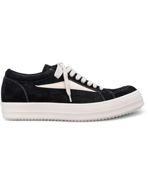 Rick Owens Vintage Sneaks Suede Trainers - White