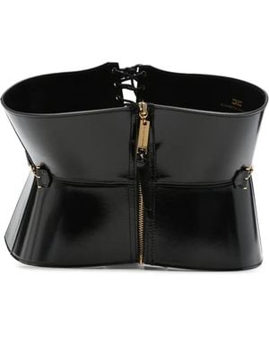 Elisabetta Franchi Cinturón Con Placa Del Logo - Negro