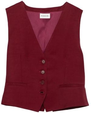 P.A.R.O.S.H. Button V-neck Gilet - Red