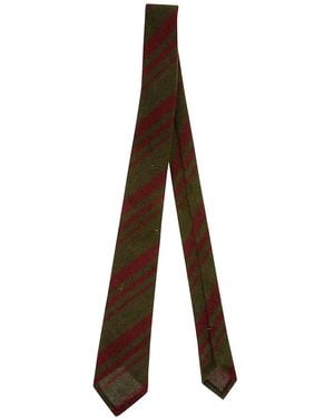 Petronius Striped Wool Tie - Brown