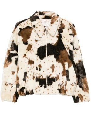 VALENTINI 1972 Cow-Print Faux-Fur Jacket - White