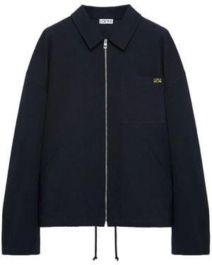 Loewe Logo-Embroidered Zip-Up Jacket - Blue
