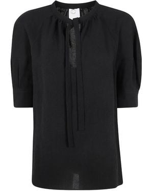 Mantu Tie-Neck Shirt - Black