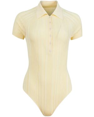 Fleur du Mal Ribbed Bodysuit - White