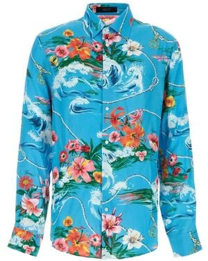 Gucci Floral-Print Shirt - Blue