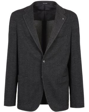 Tagliatore Chevron-Pattern Blazer - Black