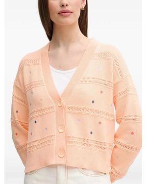 Benetton Flower Embroidered Cardigan - Natural
