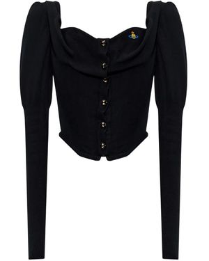 Vivienne Westwood Bea Puff-Sleeve Corset Top - Black