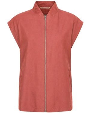 Peserico Zip-Up High-Neck Gilet - Red