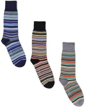 Paul Smith Striped Socks (Pack Of Three) - Black