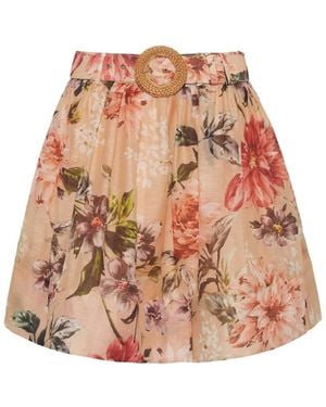 Cara Cara Alba Gürtel-Rock Mit Blumen-Print - Natur