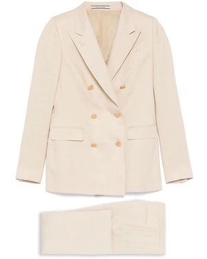 Tagliatore Pinstriped Suit - Natural