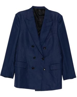 Tom Ford Blazer À Boutonnière Croisée - Blue