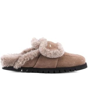 Nubikk Teddy Furry Slip-On Slippers - Brown