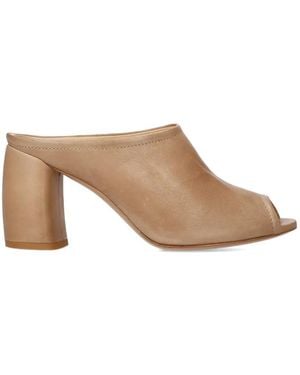 Premiata Peep-Toe Heeled Sandals - Natural