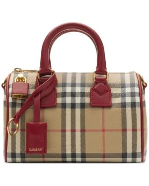Burberry Bolso Bowling Mini A Cuadros - Neutro