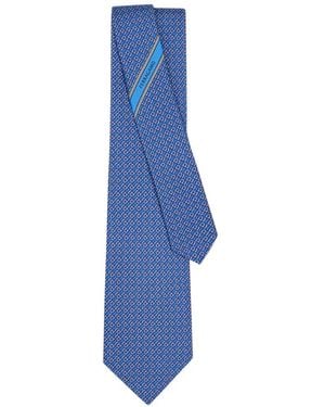 Ferragamo Brackets Print Silk Tie - Azul