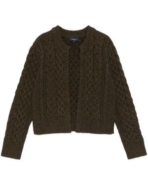 Soeur Cable-Knit Virgin-Wool Cardigan - Green