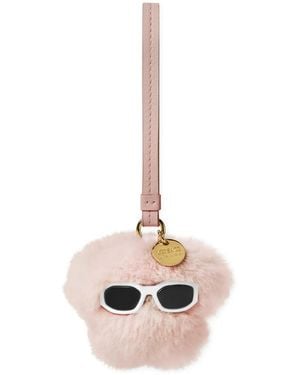 Versace Medusa Shearling Keyring - Pink