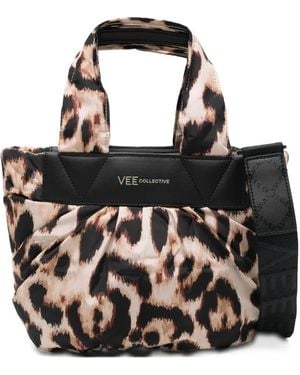 VEE COLLECTIVE Leopard-print quilted tote bag - Negro