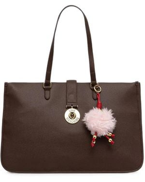 Love Moschino Sac Porté Épaule À Plaque Logo - Brown