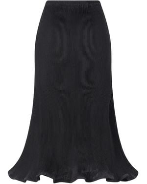 Melitta Baumeister Jupe Plissée À Ourlet Zig-Zag - Black