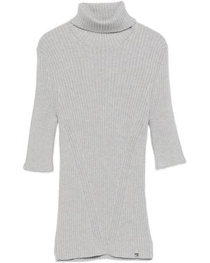 Herno Turtleneck Short-Sleeve Sweater - White