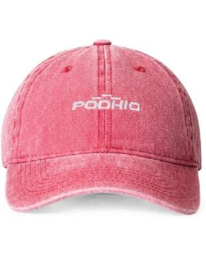 PODHIO Logo-Embroidered Washed Baseball Cap - Pink