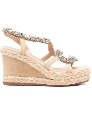 Alma En Pena. Alpargatas con cuña y apliques - Neutro