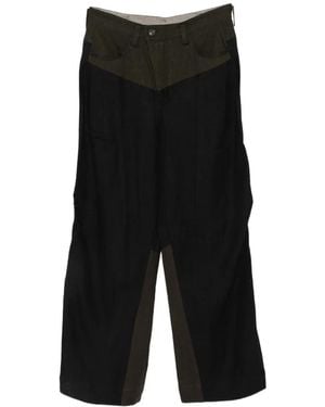 Ziggy Chen Panelled Wide-Leg Trousers - Black