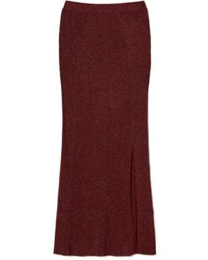 Twinset Lurex Midi Skirt - Purple