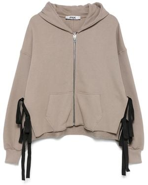 Pink Uitgesneden Hoodie - Bruin