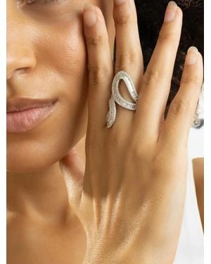 Graziela Diamond Bypass Ring - Brown
