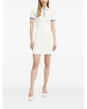 Guess Ribbed Polo Mini Dress - White