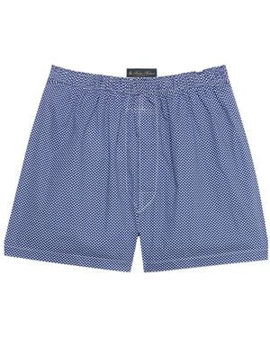 Brooks Brothers Polka-Dot Cotton Boxers - Blue