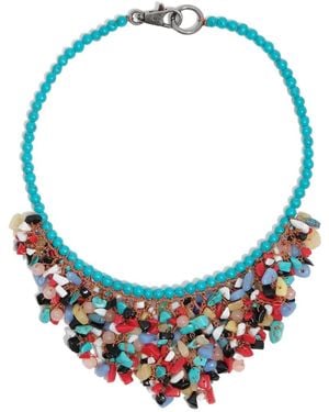 Bimba Y Lola Bead-Embellished Necklace - Blue