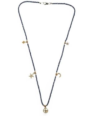 Madison Multi-Charm Beaded Necklace - Metallic