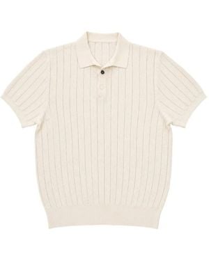 Heritage Ribbed-Knit Polo Shirt - White