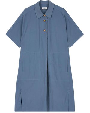 Studio Tomboy X Button-Down Utility Midi Dress - Blue
