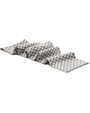 Drumohr Pashmina con motivo geométrico - Blanco